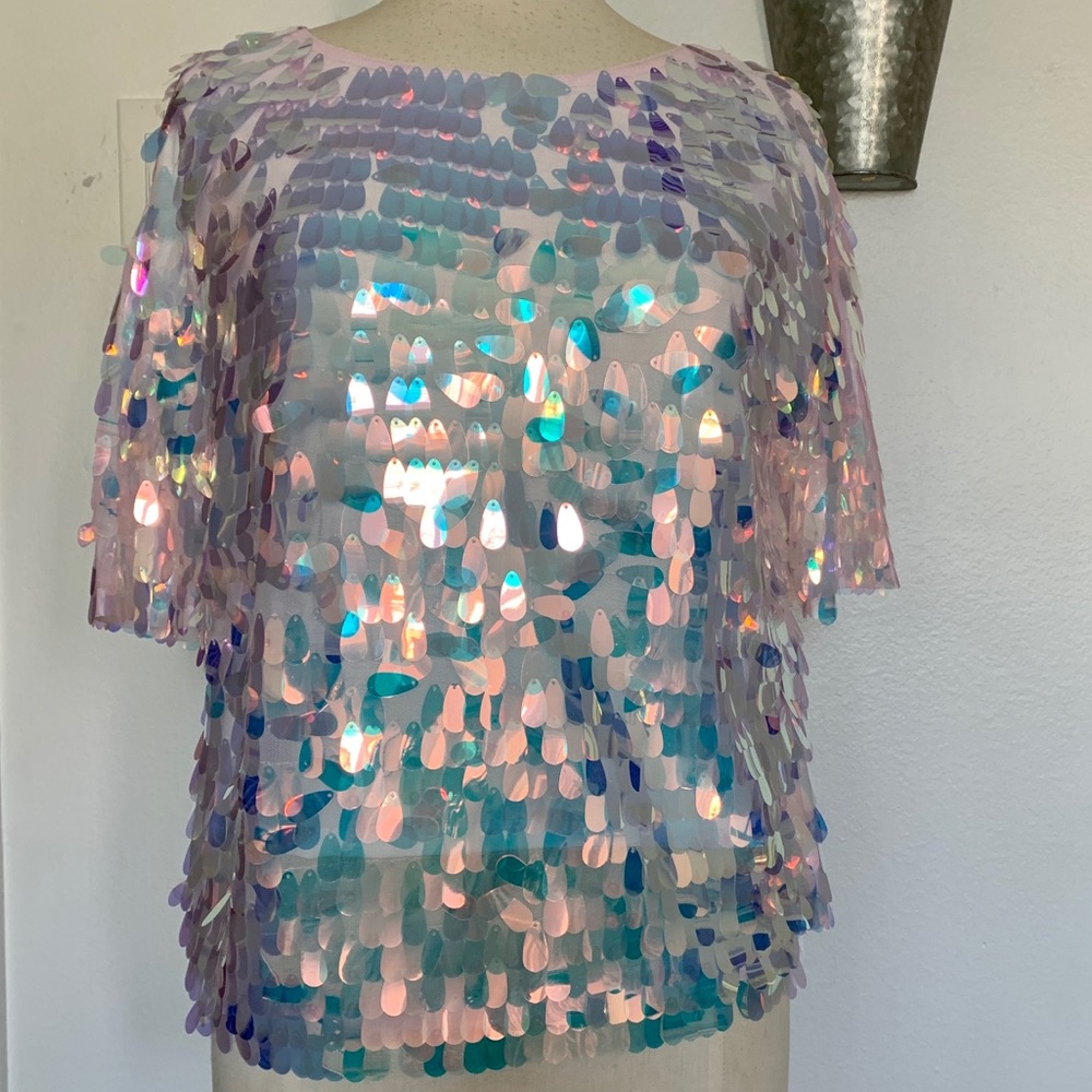 T-shirt sequence top, pink from Zara